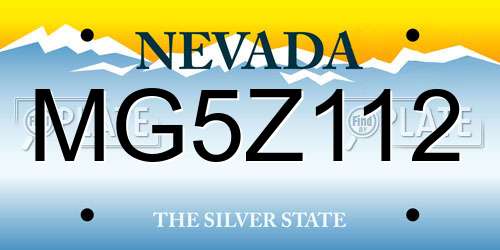 MG5Z112 Nevada License Plate