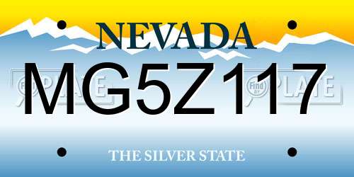 MG5Z117 Nevada License Plate