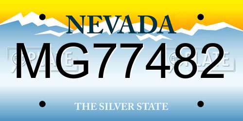 MG77482 Nevada License Plate