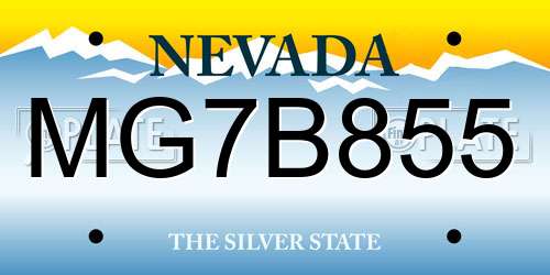 MG7B855 Nevada License Plate