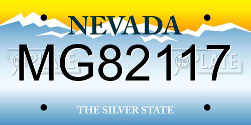 MG82117 Nevada License Plate