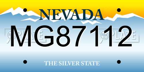 MG87112 Nevada License Plate