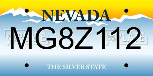MG8Z112 Nevada License Plate