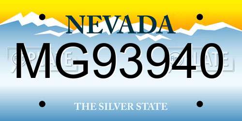 MG93940 Nevada License Plate