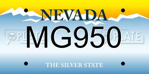 MG950 Nevada License Plate