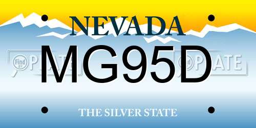 MG95D Nevada License Plate