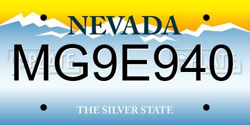 MG9E940 Nevada License Plate