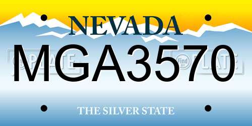 MGA3570 Nevada License Plate