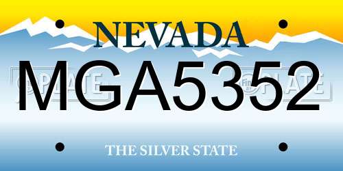 MGA5352 Nevada License Plate