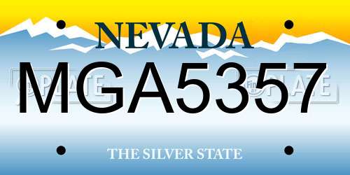 MGA5357 Nevada License Plate