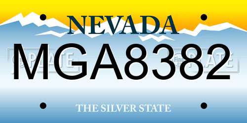 MGA8382 Nevada License Plate