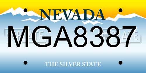 MGA8387 Nevada License Plate