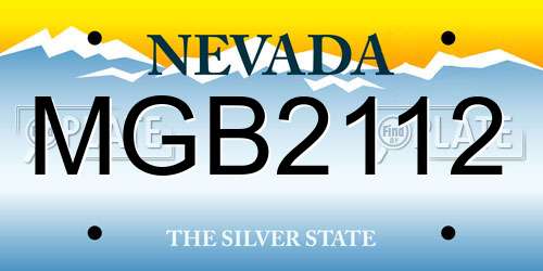 MGB2112 Nevada License Plate