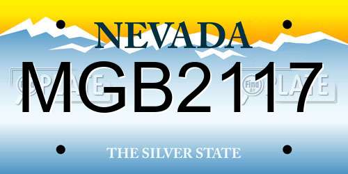 MGB2117 Nevada License Plate