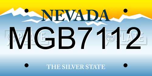 MGB7112 Nevada License Plate