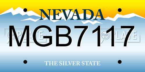 MGB7117 Nevada License Plate