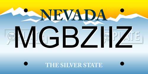 MGBZIIZ Nevada License Plate