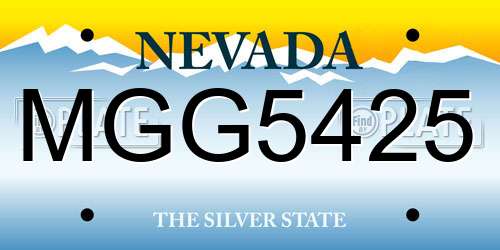 MGG5425 Nevada License Plate