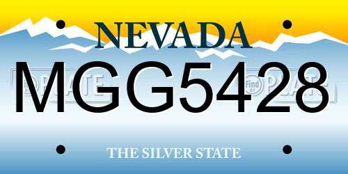 MGG5428 Nevada License Plate