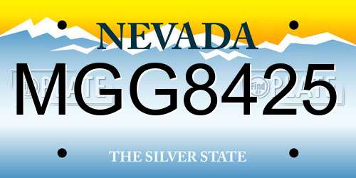 MGG8425 Nevada License Plate