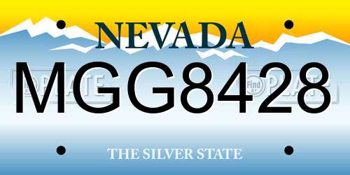 MGG8428 Nevada License Plate
