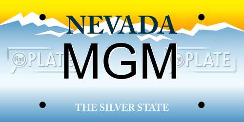 MGM Nevada License Plate
