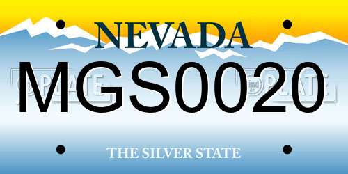 MGS0020 Nevada License Plate