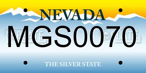 MGS0070 Nevada License Plate