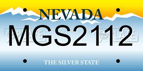 MGS2112 Nevada License Plate