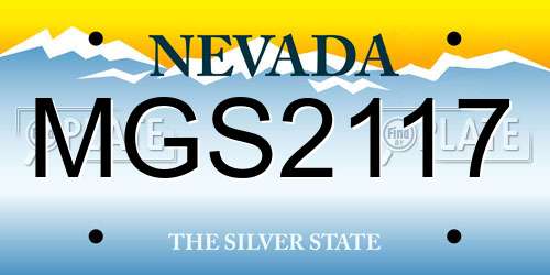 MGS2117 Nevada License Plate