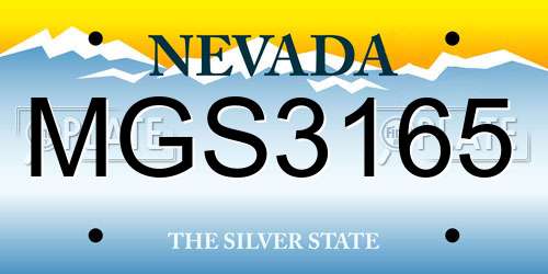 MGS3165 Nevada License Plate
