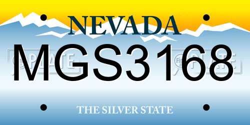 MGS3168 Nevada License Plate