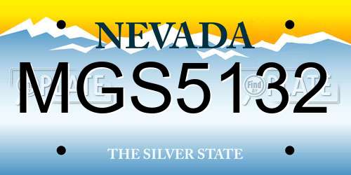 MGS5132 Nevada License Plate