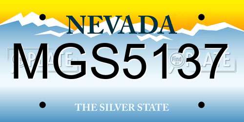 MGS5137 Nevada License Plate