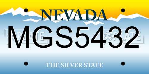 MGS5432 Nevada License Plate