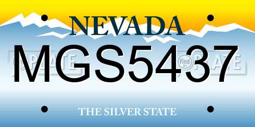 MGS5437 Nevada License Plate