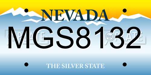 MGS8132 Nevada License Plate
