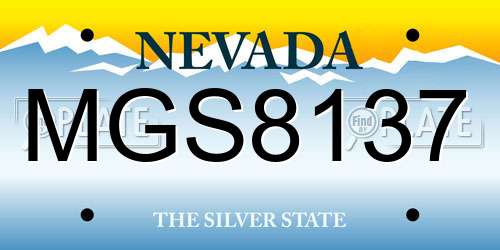 MGS8137 Nevada License Plate