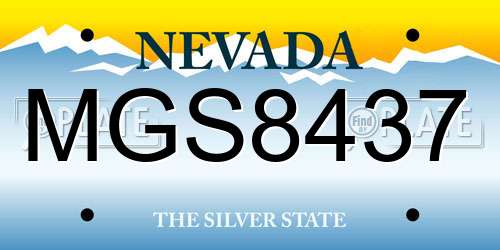 MGS8437 Nevada License Plate
