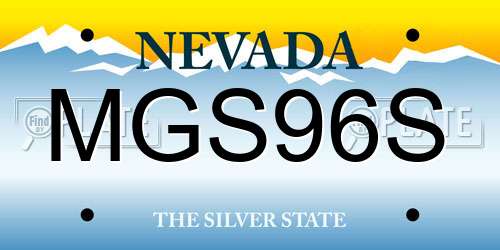MGS96S Nevada License Plate