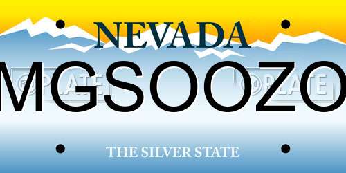 MGSOOZO Nevada License Plate