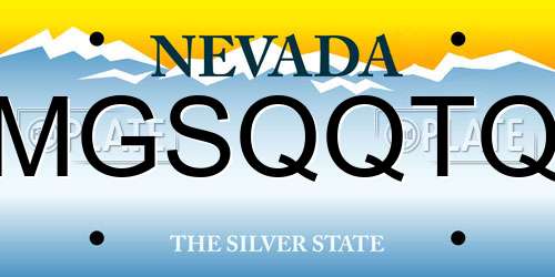 MGSQQTQ Nevada License Plate