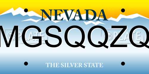 MGSQQZQ Nevada License Plate