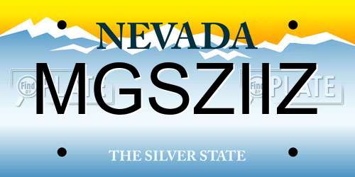 MGSZIIZ Nevada License Plate