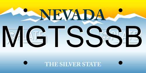 MGTSSSB Nevada License Plate
