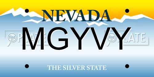 MGYVY Nevada License Plate