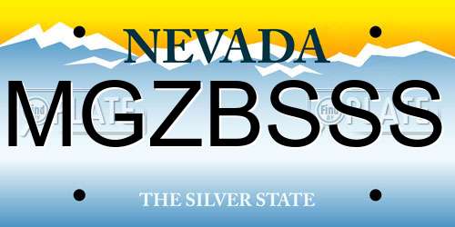 MGZBSSS Nevada License Plate