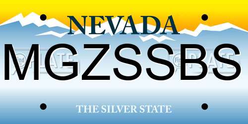 MGZSSBS Nevada License Plate