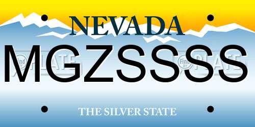 MGZSSSS Nevada License Plate