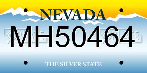 MH50464 Nevada License Plate